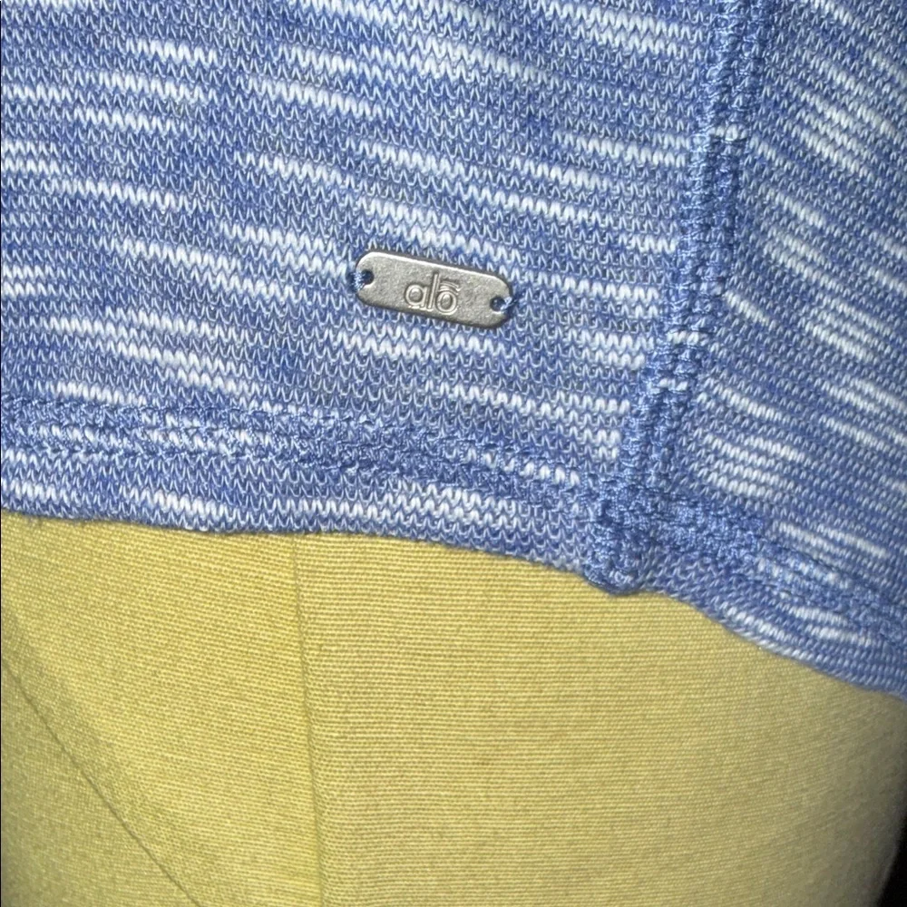 ALO Yoga Heathered Blue Cowl Neck Top
